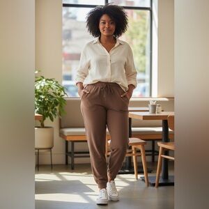 New Mix Women's Tan Drawstring Joggers